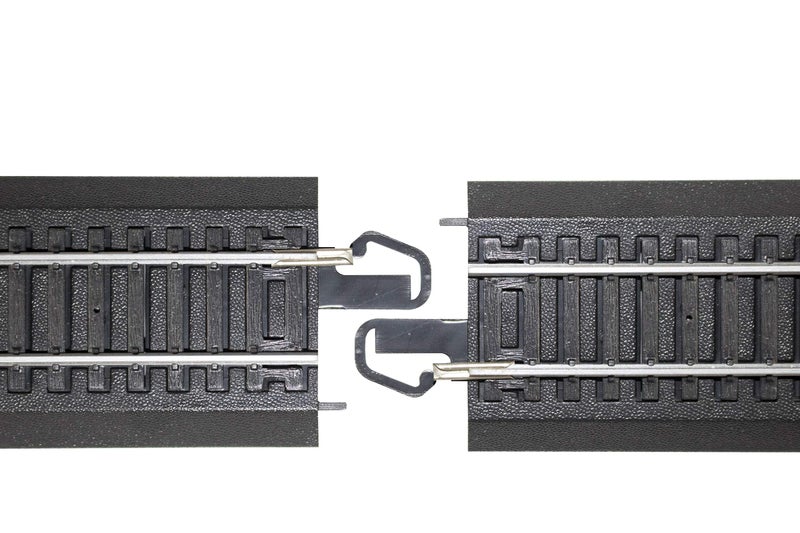 Bachmann Trains - Snap-Fit E-Z TRACK 18â€ RADIUS CURVED TERMINAL RERAILER w/WIRE (1/card) - STEEL ALLOY Rail With Black Roadbed - HO Scale - Image 4